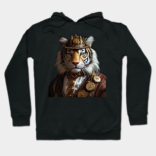 Tiger Overlord in Steampunk Art Hoodie